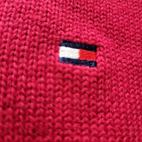 NWT Tommy Hilfiger Sweater Red Men's XL Crew Neck Pullover Chest Flag Logo - Picture 10 of 10